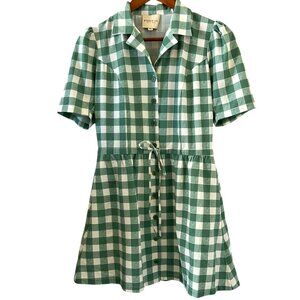 green emerald velvet dress Light Green Gingham Performance Seersucker Short Sleeve May Golf Dress
